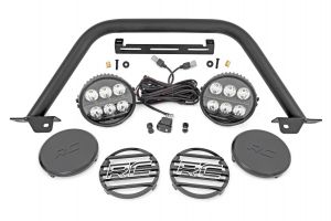 rough country safari bar 6.5 inch round led oe modular steel for 21 24 ford bronco 4wd 51113 sku: rc 51113