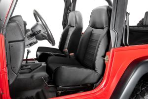 quadratec heritage premium front seats for 76 06 jeep cjs and wranglers 24210 
