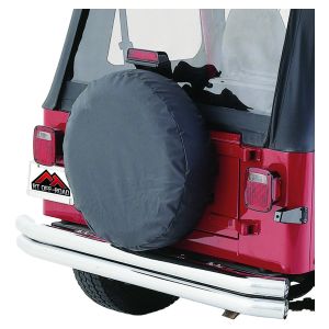rt off road vinyl black tire cover for 59 83 jeep cj5,76 86 jeep cj7,81 85 jeep scrambler,87 16 jeep wrangler,55 58 jeep willys,97 06 jeep tj tc333535 sku: rto tc333535