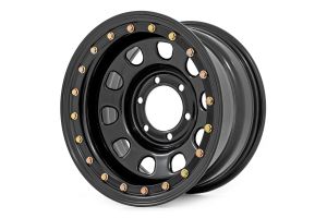 rough country steel simulated beadlock wheel black 15x8 | 5x4.5 | 3.30 bore | 19mm| 3.75" rc158545sl sku: rc rc158545sl